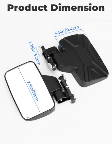 Magnetic Side Mirror for Golf Carts, Tractors, UTVs, and Off-Road Vehicles