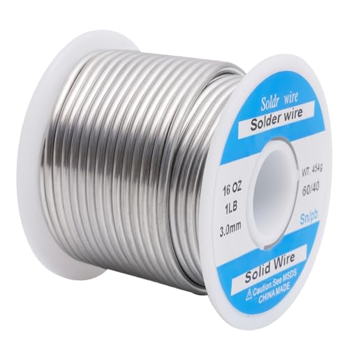 60/40 3mm Solder Wire Solid Core 454g/1LB for Stained Glass