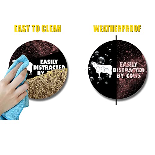 Easily Distracted by Cows Vinyl Decal - 9 Inch White