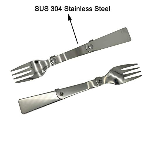 Folding Spoon and Fork Set - Compact Stainless Steel Utensils