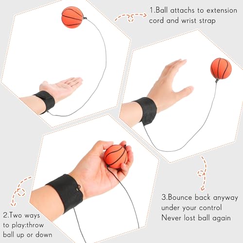 Wrist Bounce Ball Set - 24 Pcs Classic Style for Kids