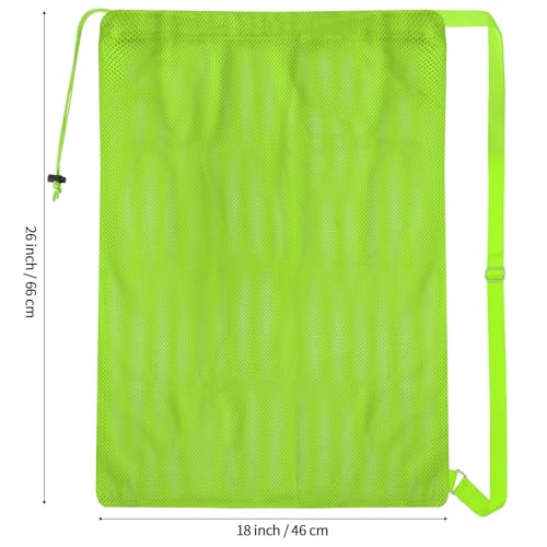 Natural Style Green Mesh Drawstring Swim Bag - Oversized 18x26 Inch for Beach & Gym