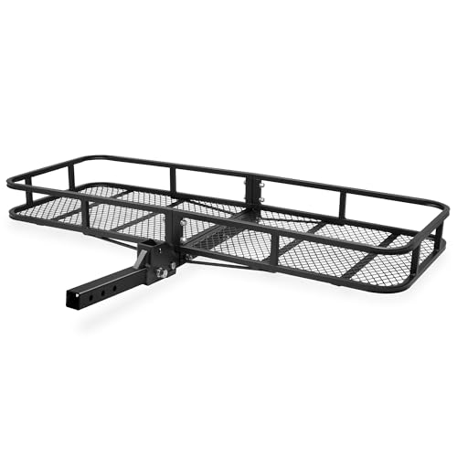 Folding Hitch Cargo Carrier 60" x 23" - 500 Lbs Heavy Duty, Black