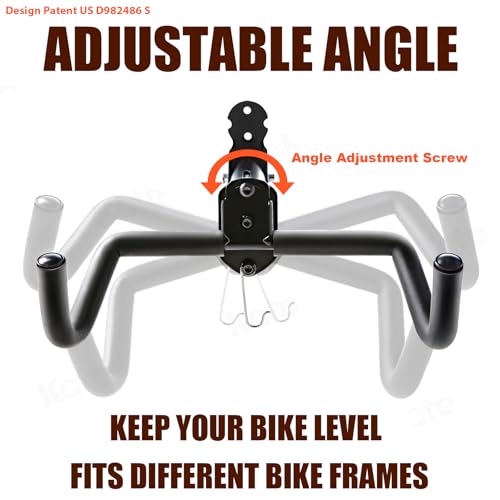 Bike Wall Mount Hanger - Adjustable Horizontal Storage Rack - Black 2-Pack