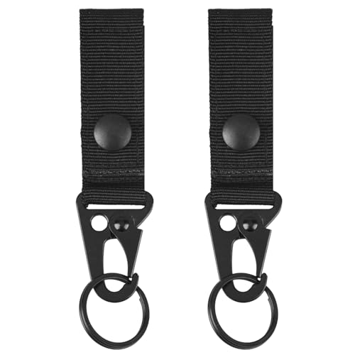 Heavy Duty Keychain Clips - 2 pcs Black Molle Sling Hooks