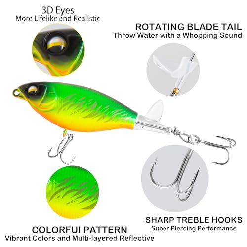 Topwater Propeller Fishing Lures - 5 Pcs 0.2oz Medium Set