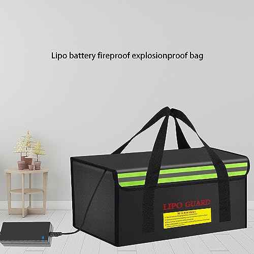 450 * 250 * 250mm Ebike Battery Safe Bag Fireproof Charging Lipo Bag Large Capatity for Lipo Battery Pack Storage Charging Transport, Home Office Travel Fireproof Safe Storage Pouch