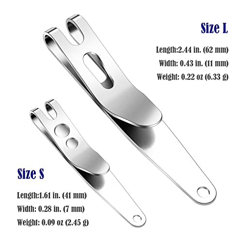 Deep Carry Pocket Clip - Multi-Purpose Keychain Tool - Stainless Steel (1 Pack)