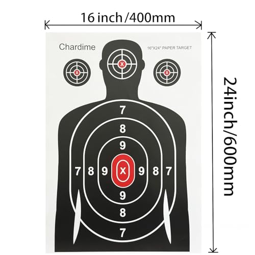 16x24 Inch Shooting Targets for Range Practice - 10 Pack, Black