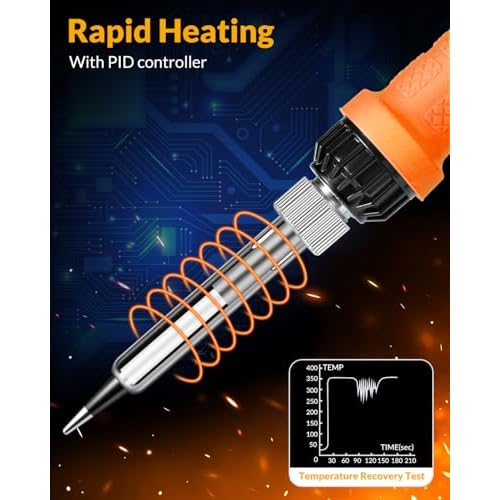 Soldering Iron Kit, 100W High Power Soldering Iron, Fast Heating, Digital Display Temperature Control Accurate 356¡ÆF-896¡ÆF, Portable Soldering Kit with Protective Cap, Automatic Sleep Mode