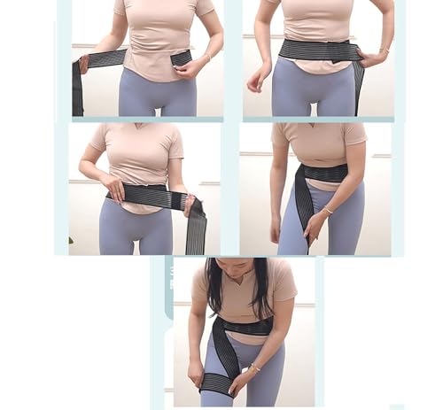 Hip Support Belt - 110 Inch x 3 Inch Adjustable Nylon Groin Wrap - Black