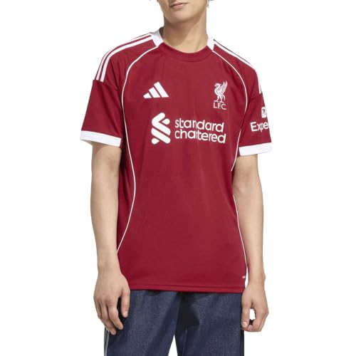Liverpool FC Home Jersey - adidas Men's Soccer Shirt - Medium / Strawberry Red
