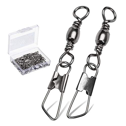Stainless Steel Snap Swivel Fishing Barrel Connector - Size 12 (15lb) 50 pcs