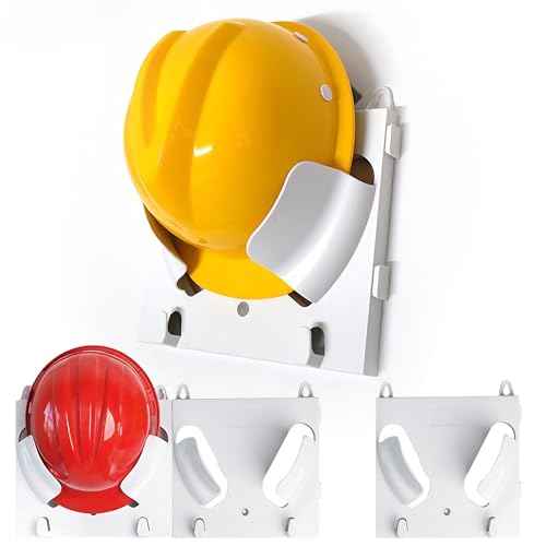 Hard Hat Rack 3 Pcs, Hard Hat Storage Rack Hard Hat Helmet Holder,Hard Hat Placement Hanging Rack for Workshop Office Living, Hard Hat Rack Display Rack (Hook style)