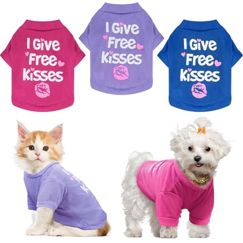 Small Dog Shirts - 3 Pack Soft Cotton Tees for Girls - XS
