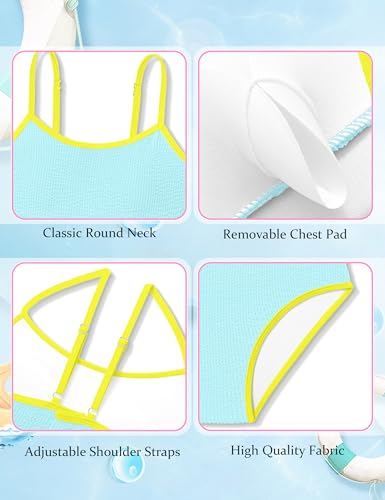 Girls Mint Green Two Piece Scoop Neck Bikini Set - 11-12 Years