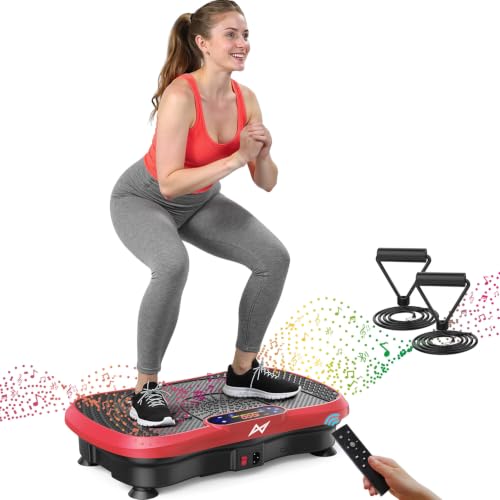 Vibration Plate Fitness Machine with Bluetooth - Red
