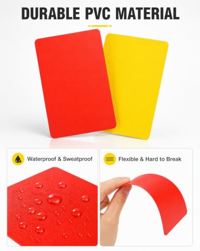 10-Piece Professional Referee Cards Set - 5 Red & 5 Yellow