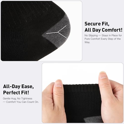 EverKnits Black Ankle Socks 8-12 / 20 Pairs Invisible Casual Socks for Men