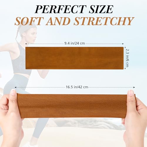 Non-Slip Stretchy Headbands for Women - 8 Pack Workout Hair Bands