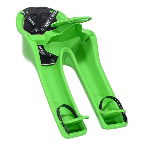 Front Mounted Child Bike Seat - Green with 3-Point Harness