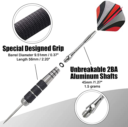 WINSDART Solid Laser Dart Set 12 Pcs 22g Steel Tips with Aluminum Shafts & Gift Box