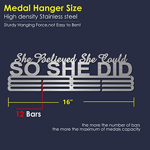 Race Medal Holder Wall Hanger - Silver Running Medal Display