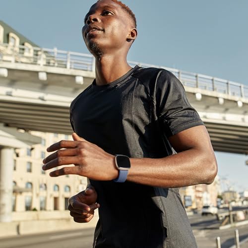 Braided Stretchy Band for Fitbit Sense/Versa - 8-Blue Gray