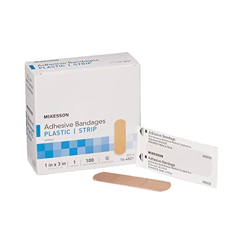Sterile Adhesive Bandages, Plastic, 1 x 3 Inch, 2400 Pack