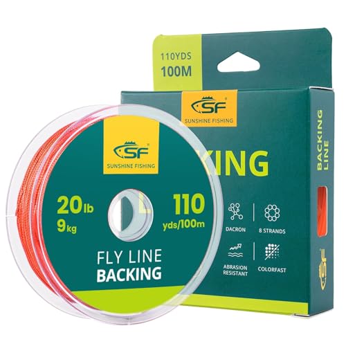 Fly Fishing Backing Line - Braided 20LB 100m - Orange