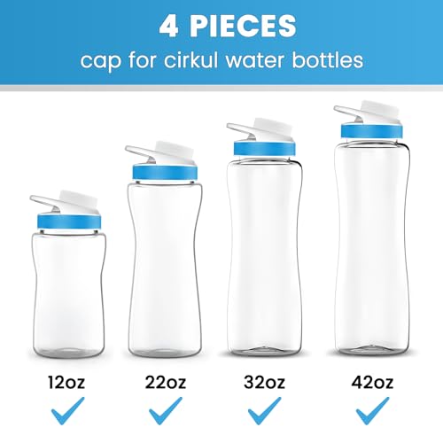 Replacement Lid Caps for Water Bottles - 4 Pack Leak-Proof Seals
