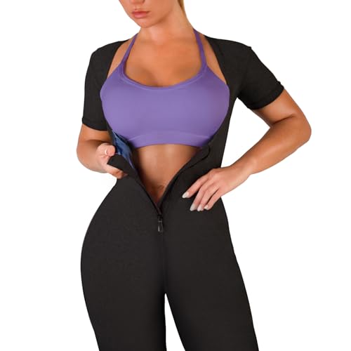 CeIUEO Sauna Sweat Suit for Women Waist Trainer Jumpsuit Belly Fat Burning