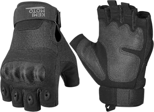 Fingerless Tactical Gloves for Men - Outdoor Sports, Black, Large