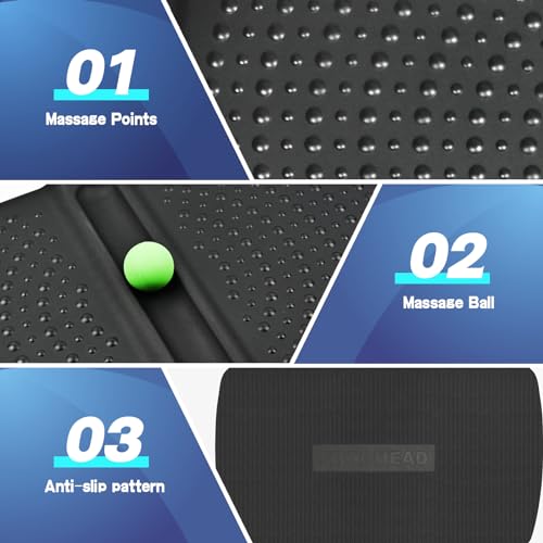 Ergohead 28" x 17" x 1" Anti-Fatigue Standing Desk Mat with Massage Ball - Non Slip Comfort Floor Mat for Office & Home