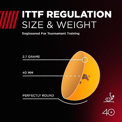 Stiga 3-Star Table Tennis Balls - 40mm Tournament Quality - 6 Pack Orange