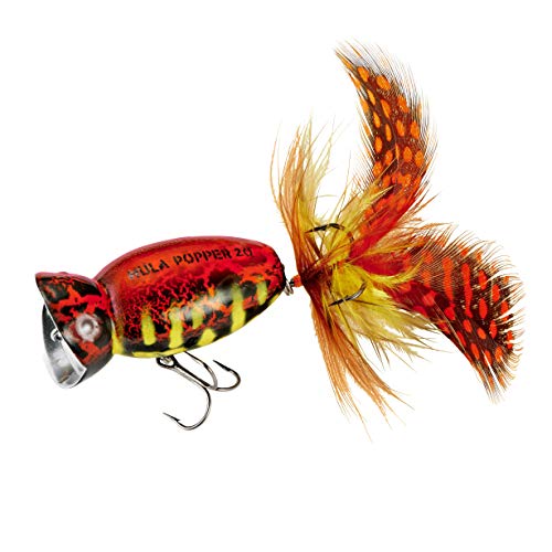 Arbogast Hog Hula Popper 2.0 Topwater Lure Feathered Treble Hook Crackle Pattern
