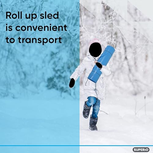 Flexible Snow Slider Mat - 54" Lightweight Sled for Kids & Adults - Blue