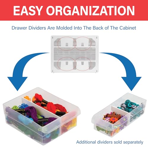 Akro-Mils 24-Drawer Plastic Drawer Storage Cabinet for Garage Organization, Bead Organizer, Building Bricks Storage, Teacher Toolbox, Makeup Organizer, 20" W x 6" D x 16" H, 10124 Black