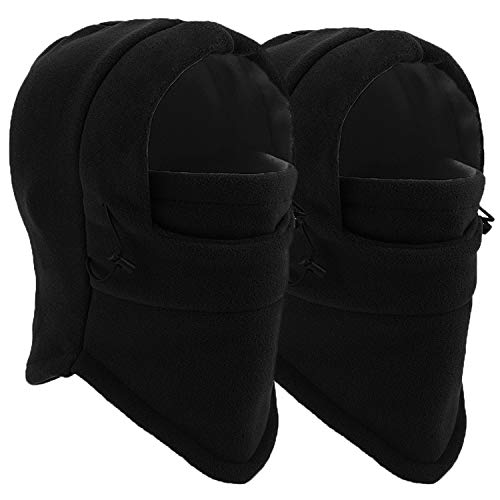HIG 2-Pack Windproof Winter Balaclava Ski Masks for Men & Women, One Size, Black