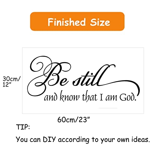 Inspirational Quotes Wall Stickers Decoration,Bible Verse Christian Jesus Prayer Religious Family Decor Sayings Sign, Be Still and Know That I am God