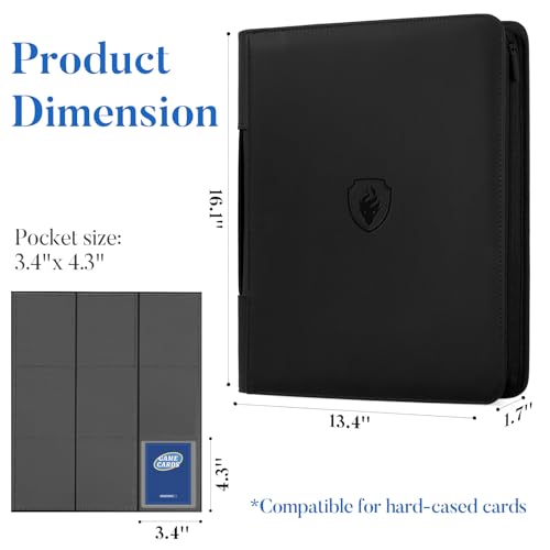Black Fabmaker Top Load Card Binder Holds 360 Cards with Handle