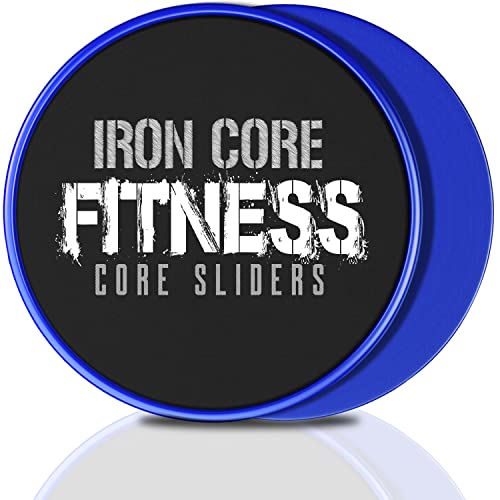 Core Sliders for Total Body Workout - Dual-Sided Gliding Discs - Electric Blue