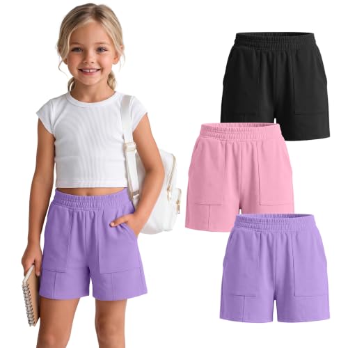 Girls Athletic Sweat Shorts - 3 Pack