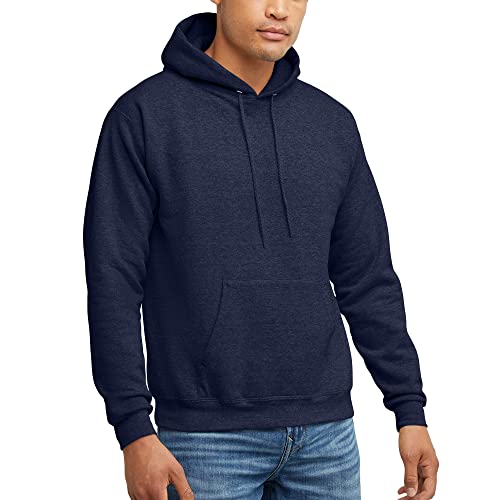 Hanes EcoSmart Fleece Hoodie XL Heather Navy – Men’s & Women’s Midweight Sweatshirt