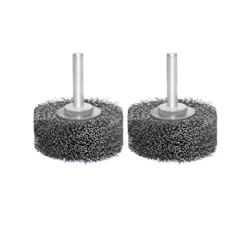 Wire Wheel Brush 2x7/8in for Drill 2Pack, Heavy Duty Carbon Steel Wire Brushes for Rust,Paint,Oxides,Corrosion Removal 1/4in Shank Drill Rotary Attachment