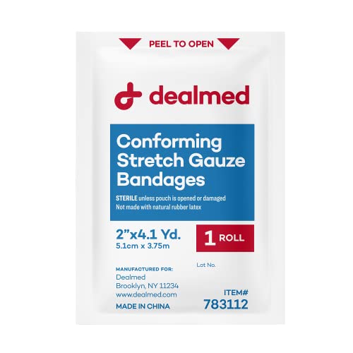 Sterile Stretch Gauze Bandages - Latex Free, 12 Rolls