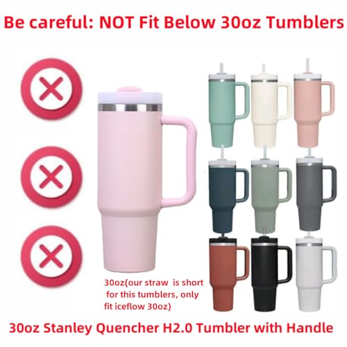 Replacement Straws for 30oz Flip Tumbler - 4 Pack with Cleaning Brushes