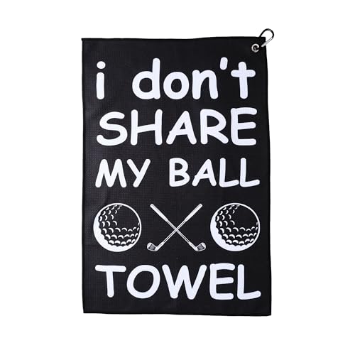 Funny Golf Towel - Durable Waffle Microfiber Club Cleaner with Clip