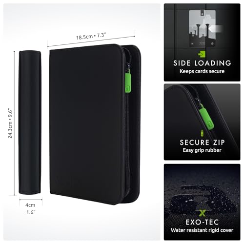 4-Pocket Zip Trading Card Binder for 160 Cards - Water-Resistant
