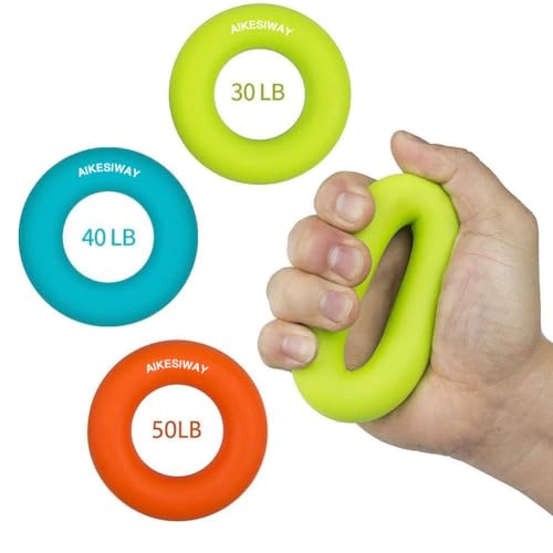 Grip Strength Trainer Rings - Silicone Hand Exerciser with 3 Resistance Levels